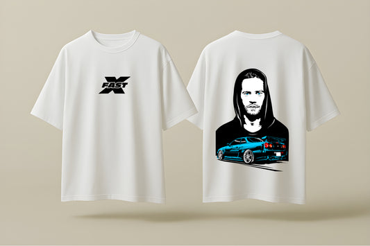 PAUL WALKER F&F | WHITE OVERSIZED FIT TEE