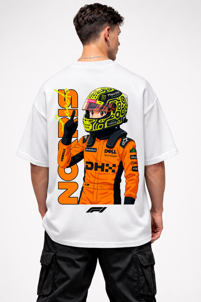 LANDO NORRIS ART | WHITE OVERSIZED FIT TEE