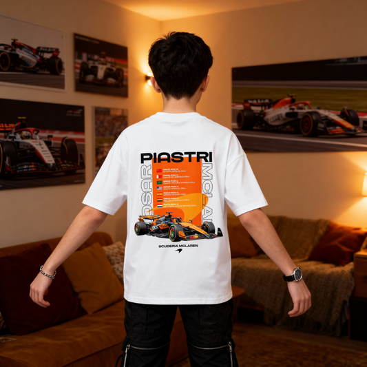OSCAR PIASTRI MCLAREN | WHITE OVERSIZED FIT TEE