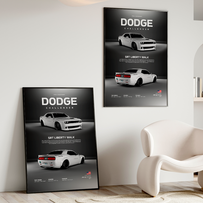 DODGE CHALLENGER WHITE | PHOTO FRAMES