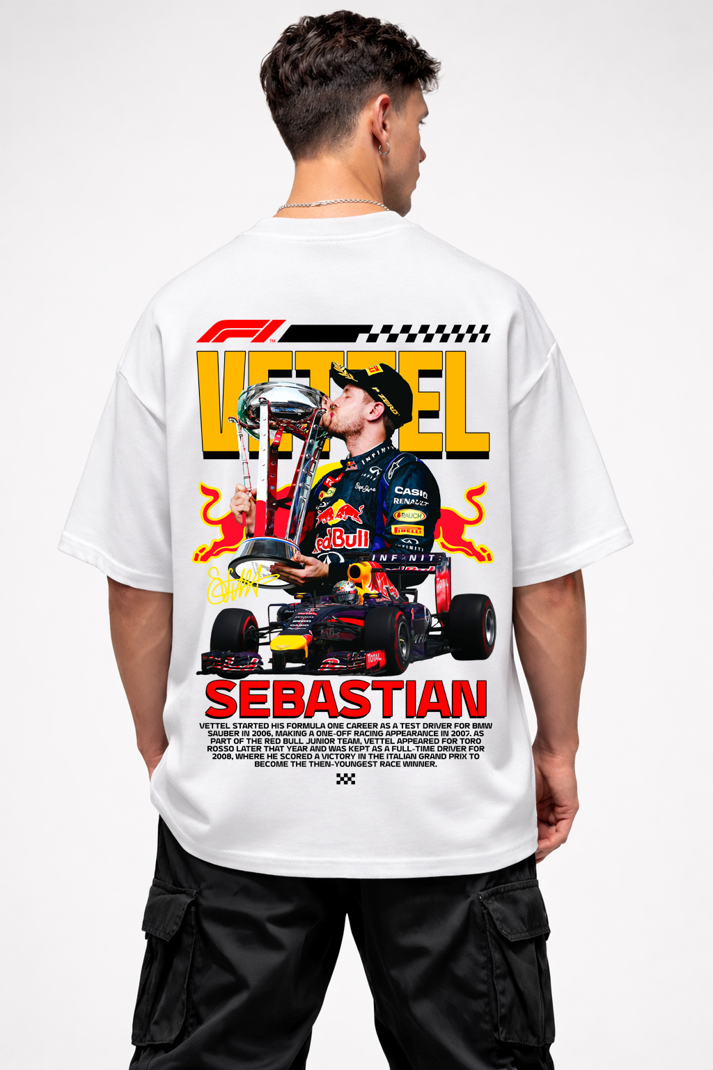 SEBASTIAN VETTEL | WHITE OVERSIZED FIT TEE