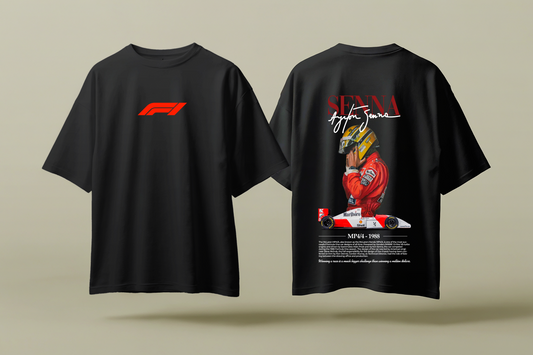 AYRTON SENNA MCLAREN | BLACK OVERSIZED FIT TEE