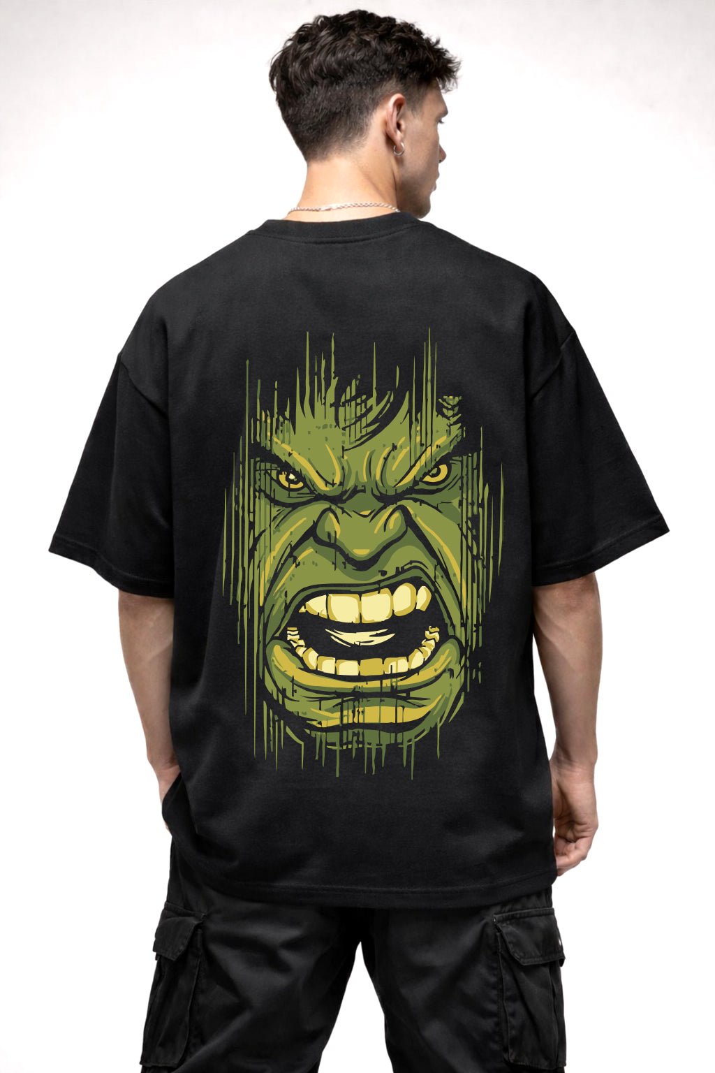 ANGRY INCREDIBLE HULK GRAPHIC | BLACK OVERSIZED FIT TEE