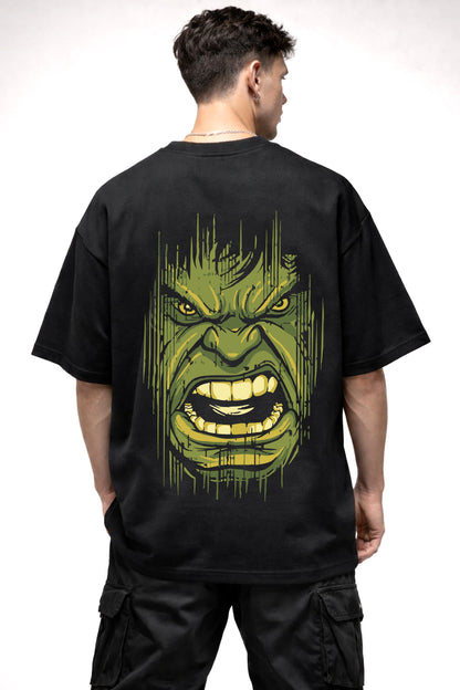 ANGRY INCREDIBLE HULK GRAPHIC | BLACK OVERSIZED FIT TEE
