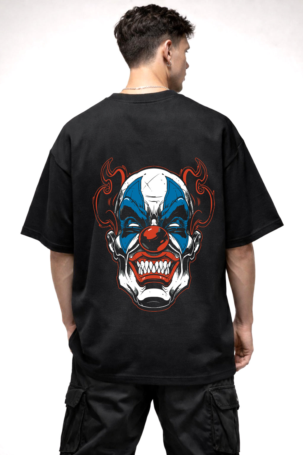 JOKER HORROR MASK GRAPHIC | BLACK OVERSIZED FIT TEE