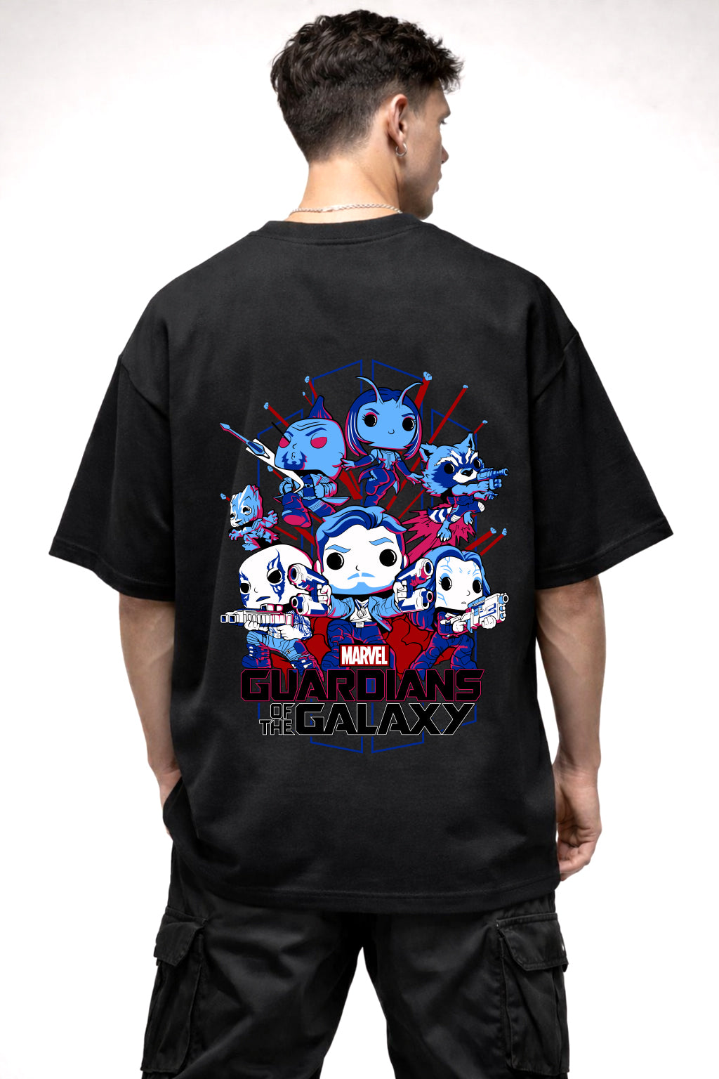 GARDEN OF GALAXY GRAPHIC | BLACK OVERSIZED FIT TEE
