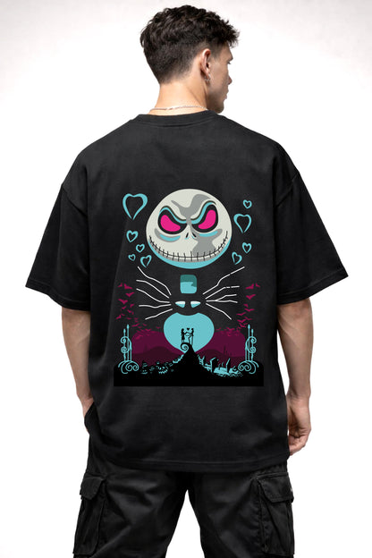 GHOST CARTOON GRAPHIC | BLACK OVERSIZED FIT TEE