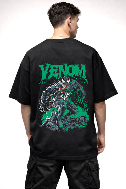 VENOM GREEN GRAPHIC | BLACK OVERSIZED FIT TEE