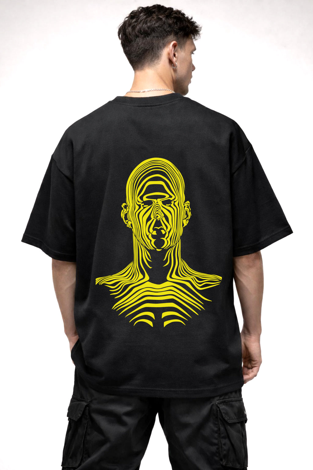 ILLUSION GRAPHIC | BLACK OVERSIZED FIT TEE