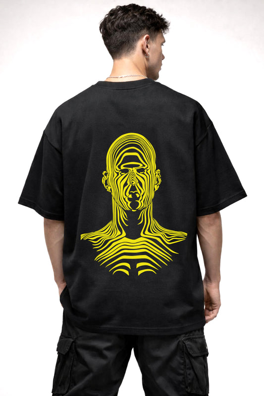 ILLUSION GRAPHIC | BLACK OVERSIZED FIT TEE
