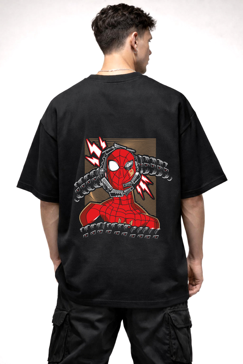 DR OCTO ARMOUR CRUSHING SPIDY FACE GRAPHIC | BLACK OVERSIZED FIT TEE