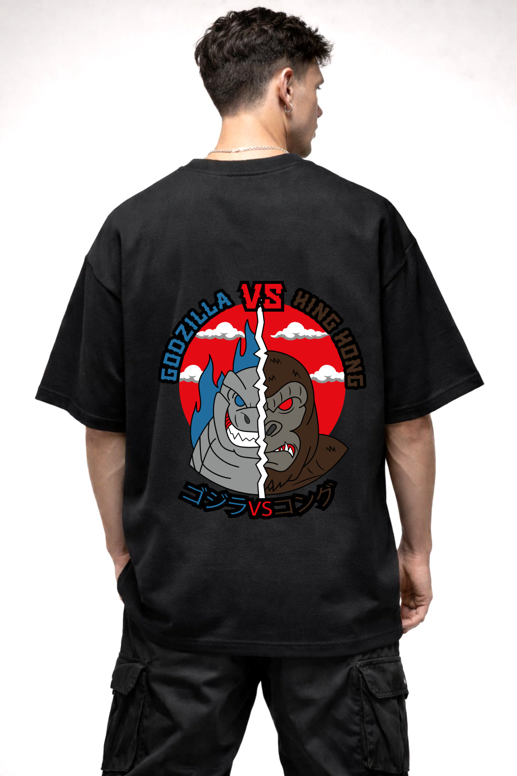 GODZILLA VS KING KONG COMIC GRAPHIC | BLACK OVERSIZED FIT TEE