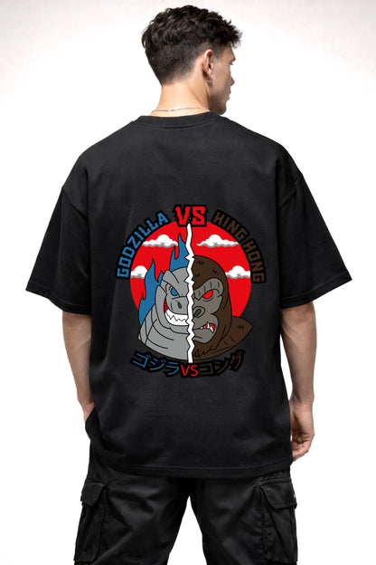 GODZILLA VS KING KONG COMIC GRAPHIC | BLACK OVERSIZED FIT TEE