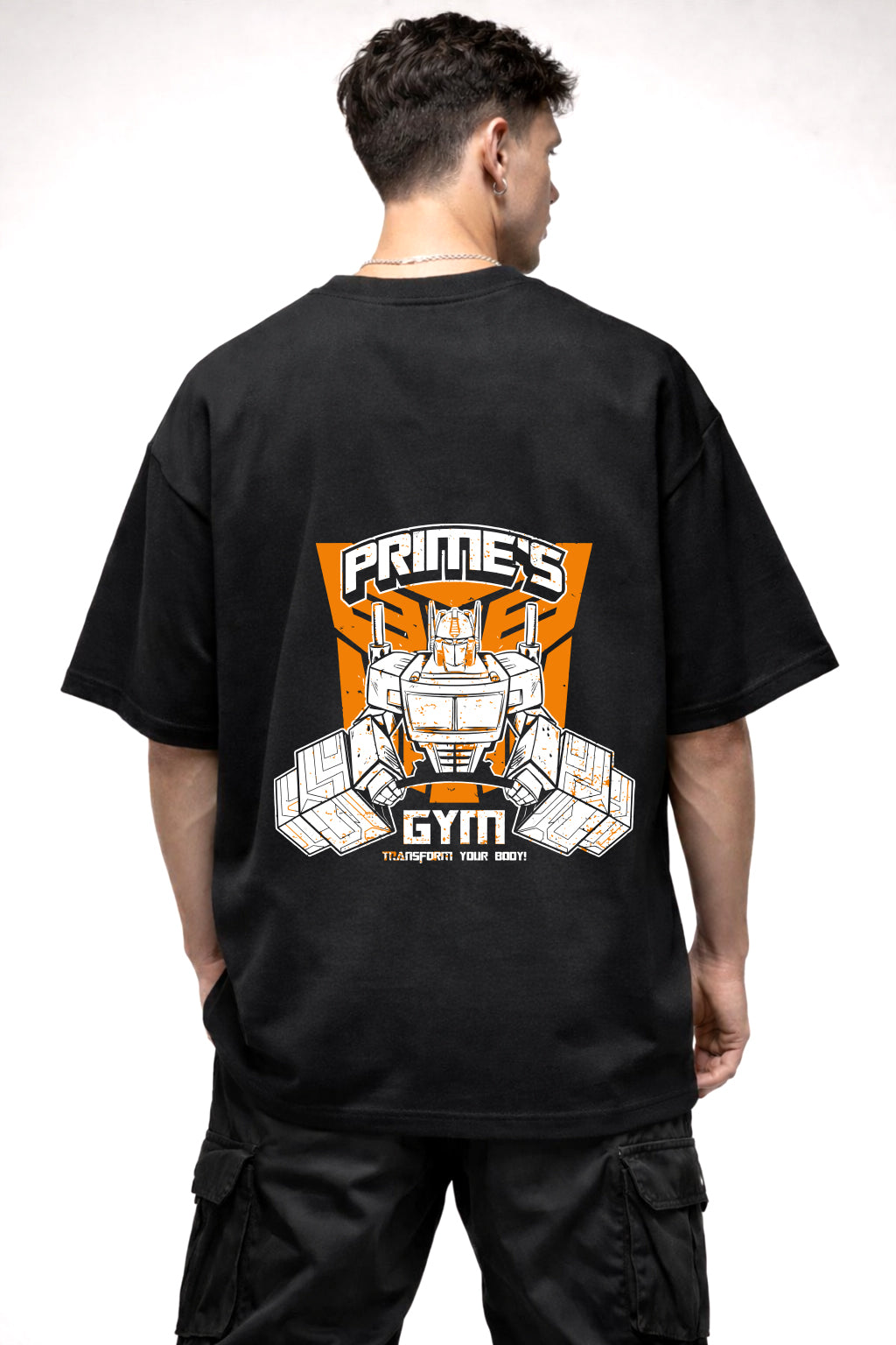 PRIME GYM COMIC GRAPHIC | BLACK OVERSIZED FIT TEE