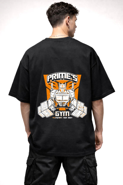 PRIME GYM COMIC GRAPHIC | BLACK OVERSIZED FIT TEE
