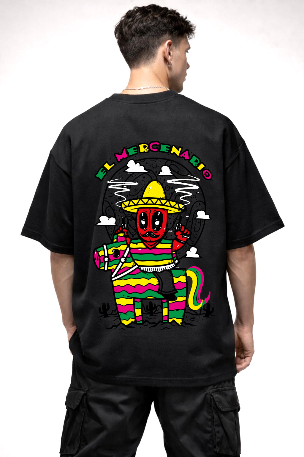 CARTOON GRAPHIC | BLACK OVERSIZED FIT TEE