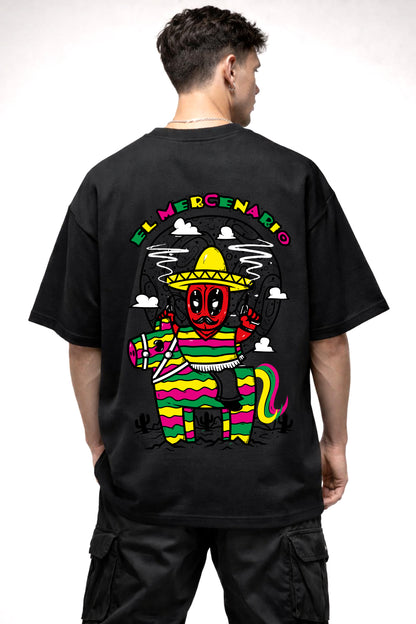CARTOON GRAPHIC | BLACK OVERSIZED FIT TEE