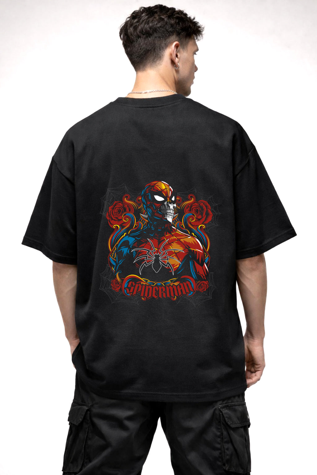 SKULL SPIDER GRAPHIC | BLACK OVERSIZED FIT TEE