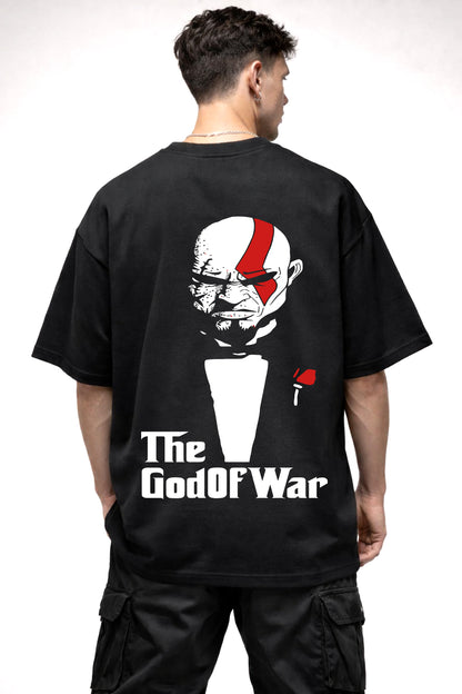 THE GOD OF WAR GAMING GRAPHIC | BLACK OVERSIZED FIT TEE
