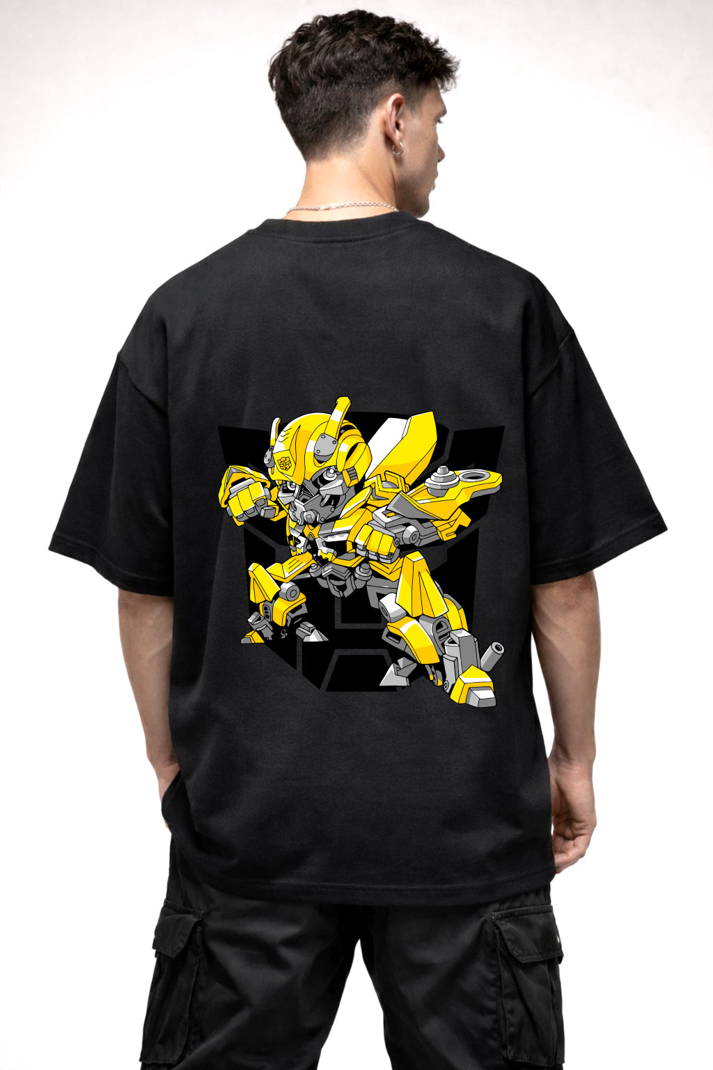 BUMBLEBEE CARTOON GRAPHIC | BLACK OVERSIZED FIT TEE