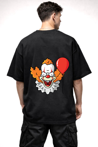 IT JOKER CARTOON GRAPHIC | BLACK OVERSIZED FIT TEE