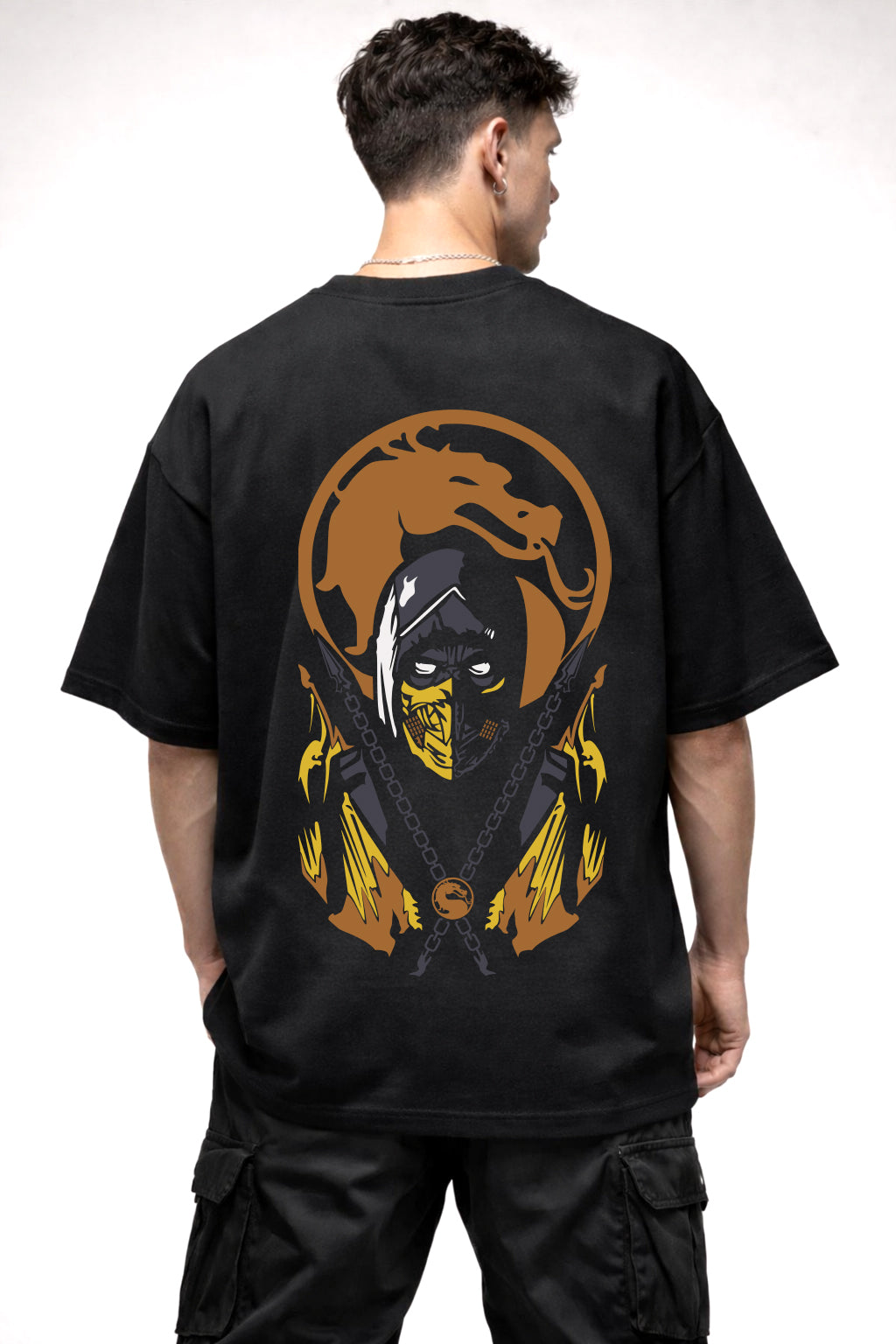 DRAGON WARRIOR GRAPHIC | BLACK OVERSIZED FIT TEE