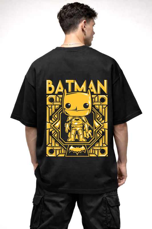 BATMAN YELLOW CARTOON GRAPHIC | BLACK OVERSIZED FIT TEE