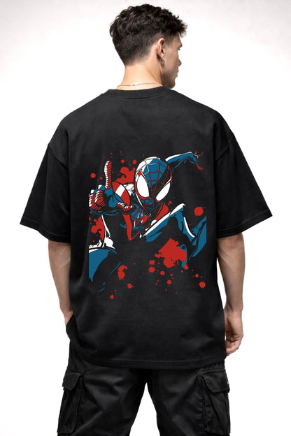 SPIDER MAN BLACK SUTE GRAPHIC | BLACK OVERSIZED FIT TEE