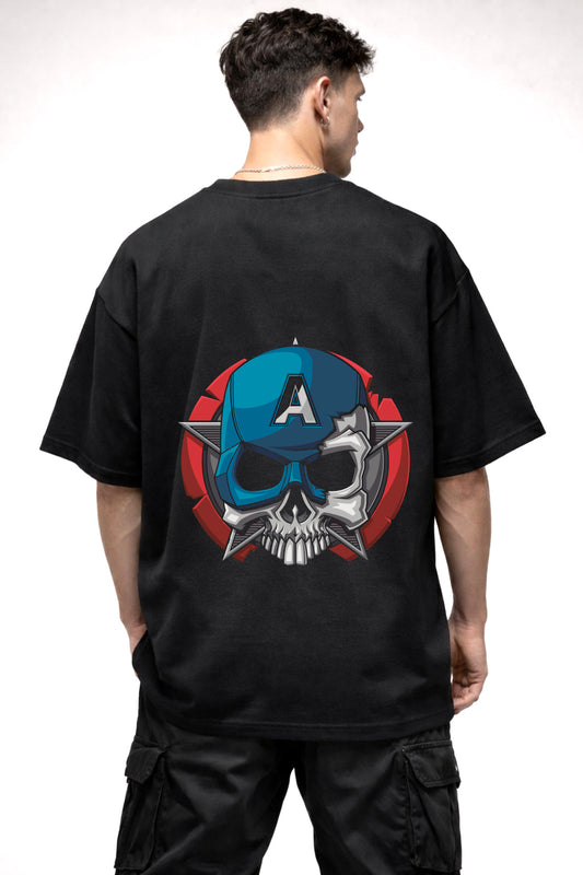 CAP SKULL GRAPHIC | BLACK OVERSIZED FIT TEE