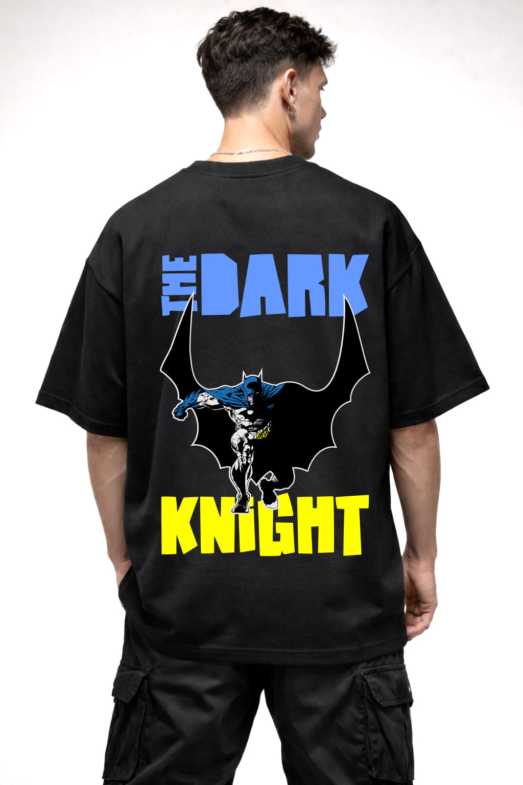 THE DARK KNIGHT CARTOON GRAPHIC | BLACK OVERSIZED FIT TEE