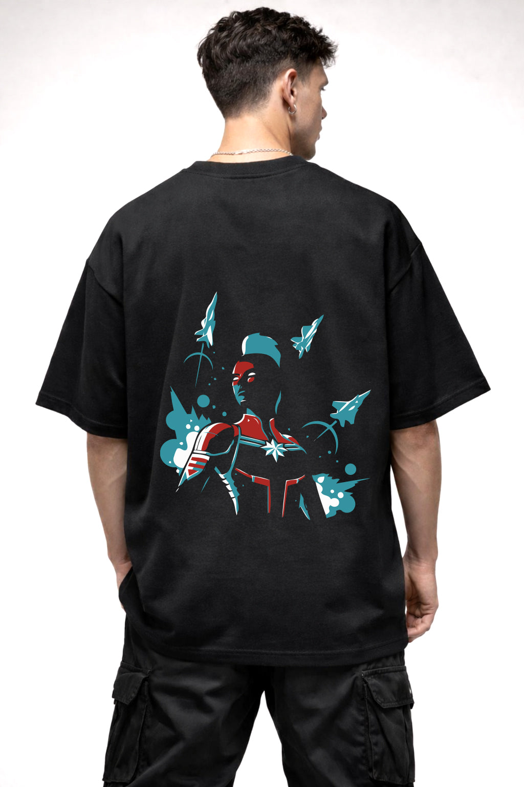 CAPTAIN MARVEL GRAPHIC | BLACK OVERSIZED FIT TEE