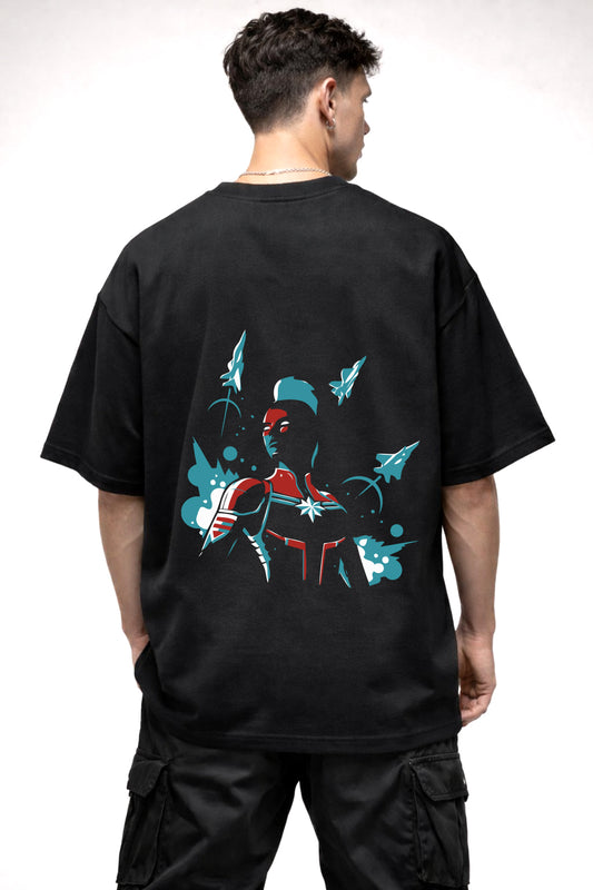 CAPTAIN MARVEL GRAPHIC | BLACK OVERSIZED FIT TEE