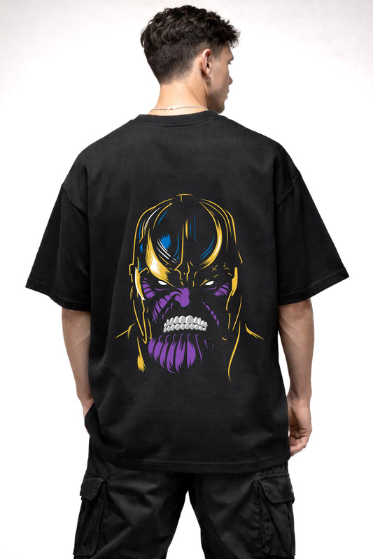 THANOS CARTOON GRAPHIC | BLACK OVERSIZED FIT TEE