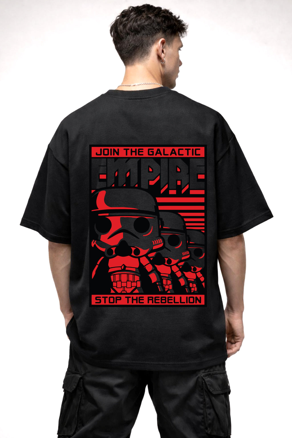 STAR WARS CARTOON GRAPHIC | BLACK OVERSIZED FIT TEE
