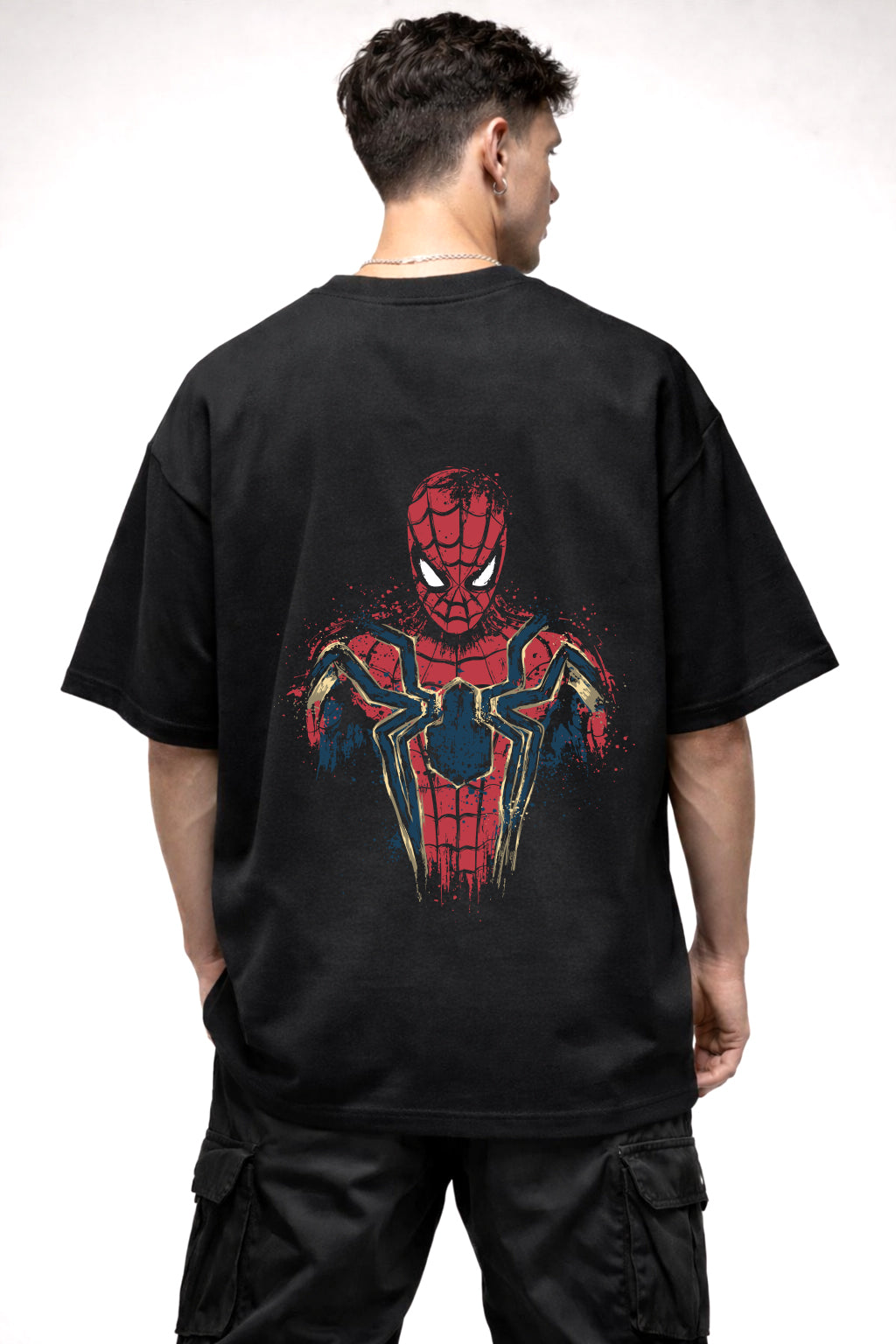 THE IRON SPIDER SUTE | BLACK OVERSIZED FIT TEE