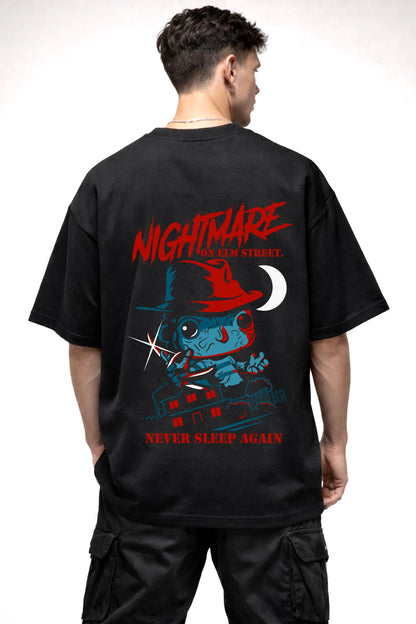 NIGHTMARE CARTOON GRAPHIC | BLACK OVERSIZED FIT TEE