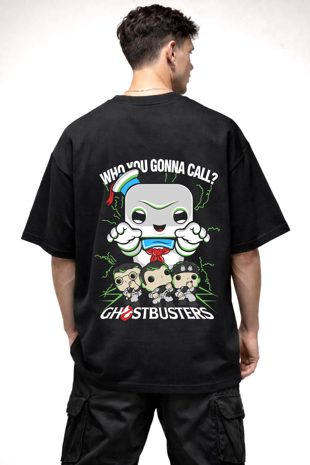GHOSTBUSTERS CARTOON GRAPHIC | BLACK OVERSIZED FIT TEE