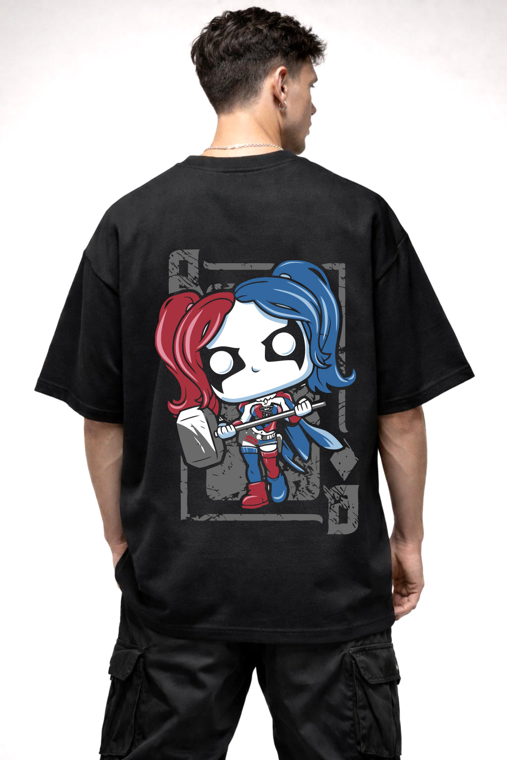 JOKER GIRL GRAPHIC | BLACK OVERSIZED FIT TEE