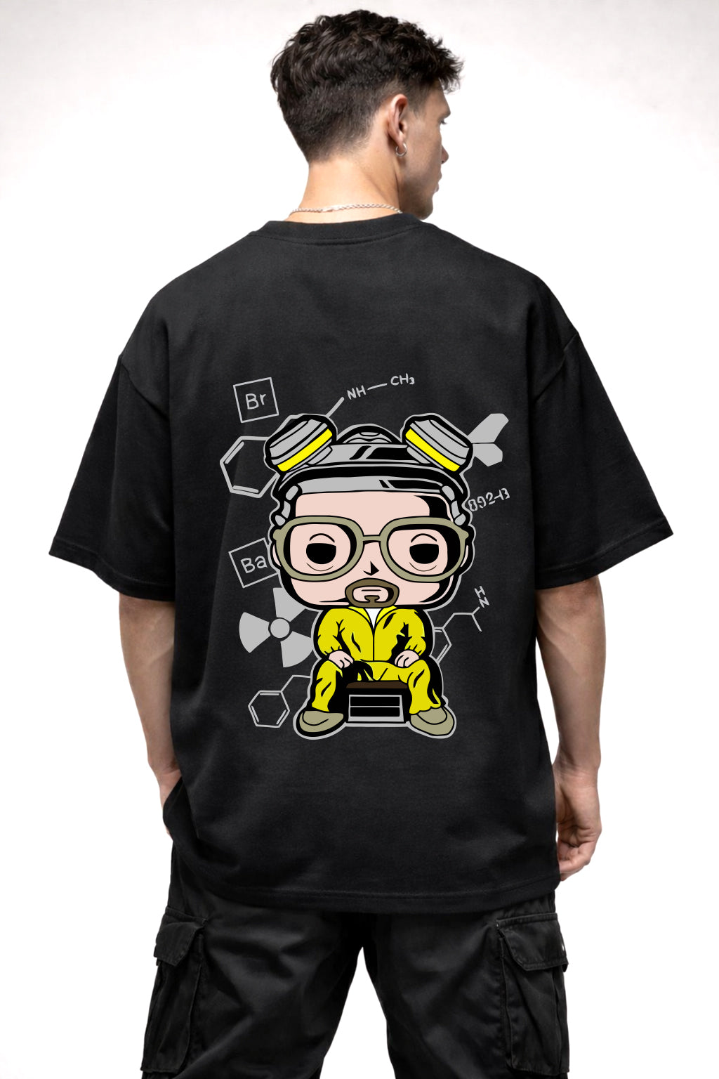 BREAKING BAD CARTOON GRAPHIC | BLACK OVERSIZED FIT TEE
