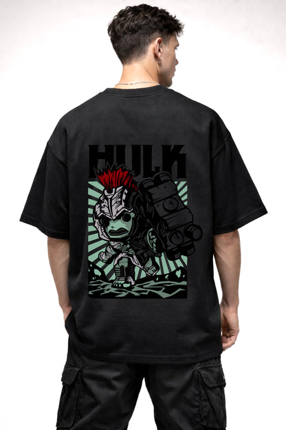 HULK WARRIOR CARTOON GRAPHIC | BLACK OVERSIZED FIT TEE