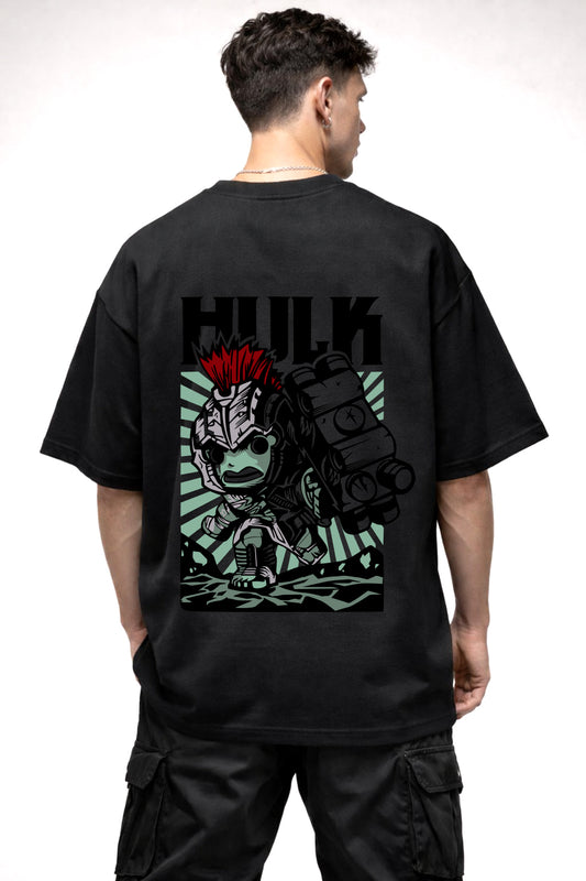 HULK WARRIOR CARTOON GRAPHIC | BLACK OVERSIZED FIT TEE