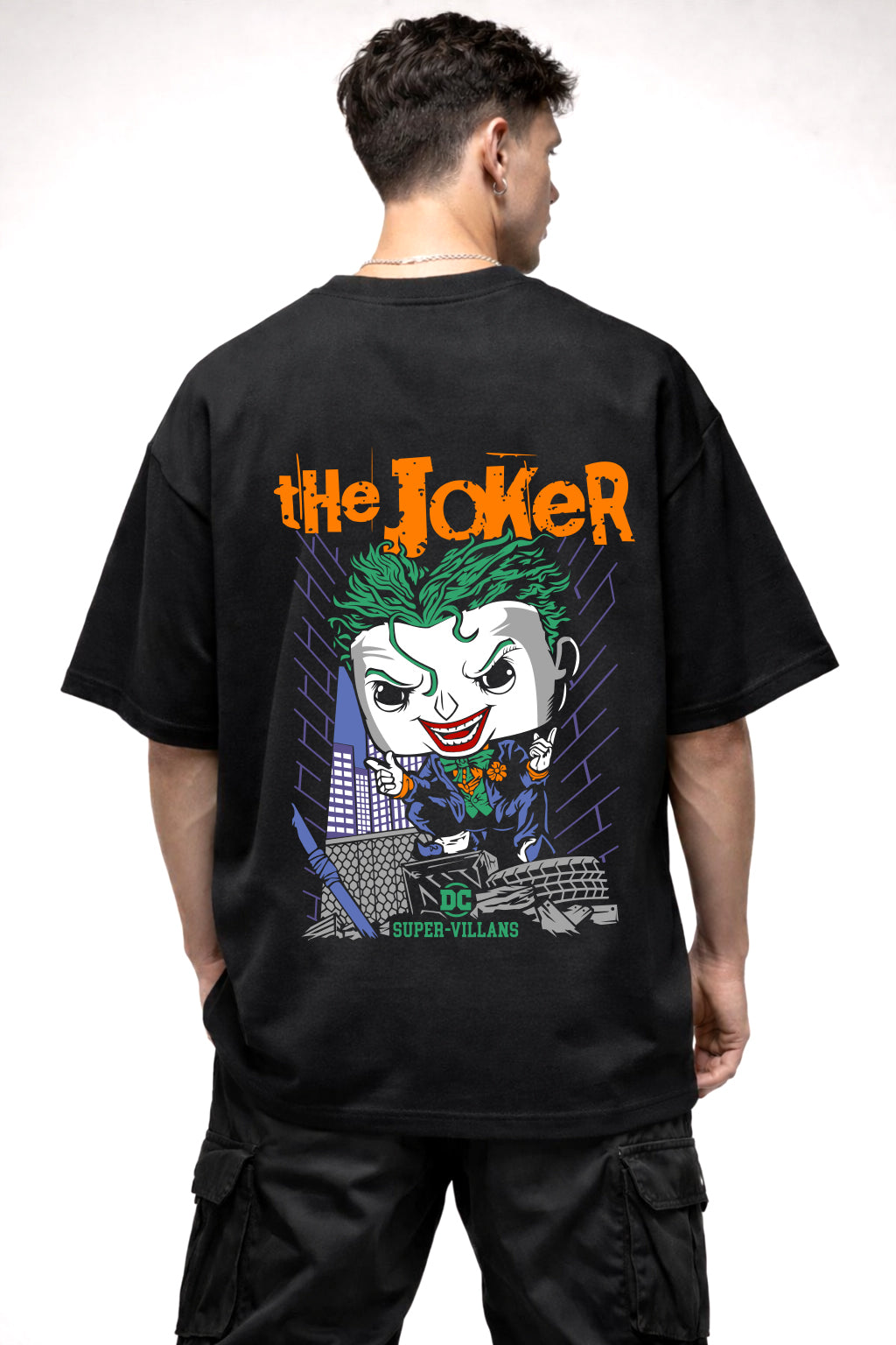 THE JOKER CARTOON GRAPHIC | BLACK OVERSIZED FIT TEE