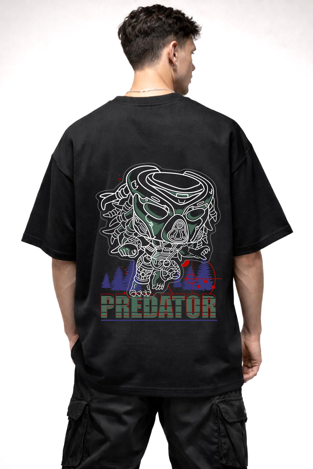 PREDATOR CARTOON GRAPHIC | BLACK OVERSIZED FIT TEE