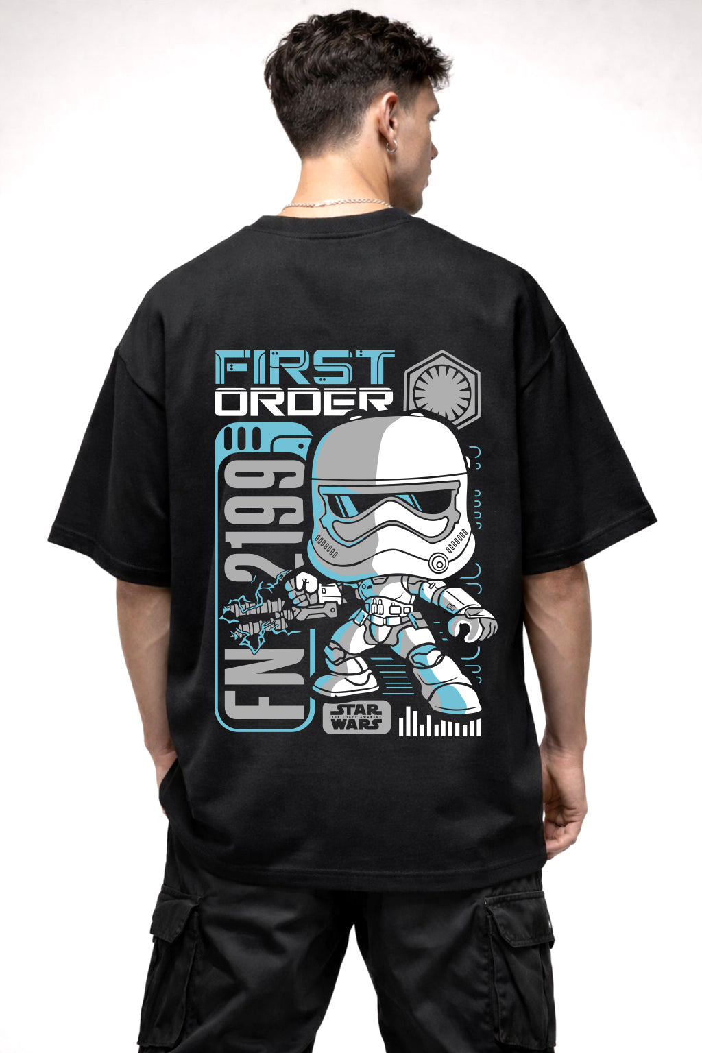STAR WAR FIRST ORDER CARTOON GRAPHIC | BLACK OVERSIZED FIT TEE