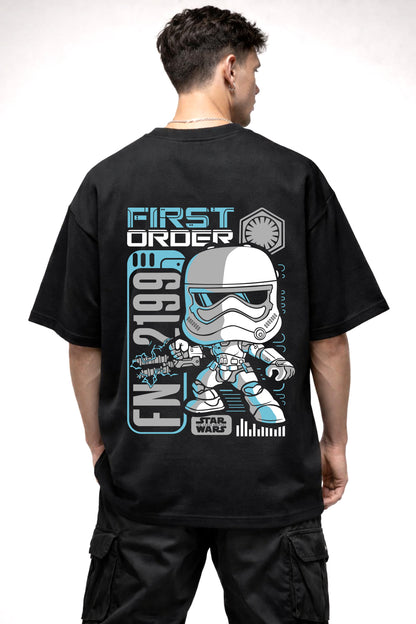 STAR WAR FIRST ORDER CARTOON GRAPHIC | BLACK OVERSIZED FIT TEE