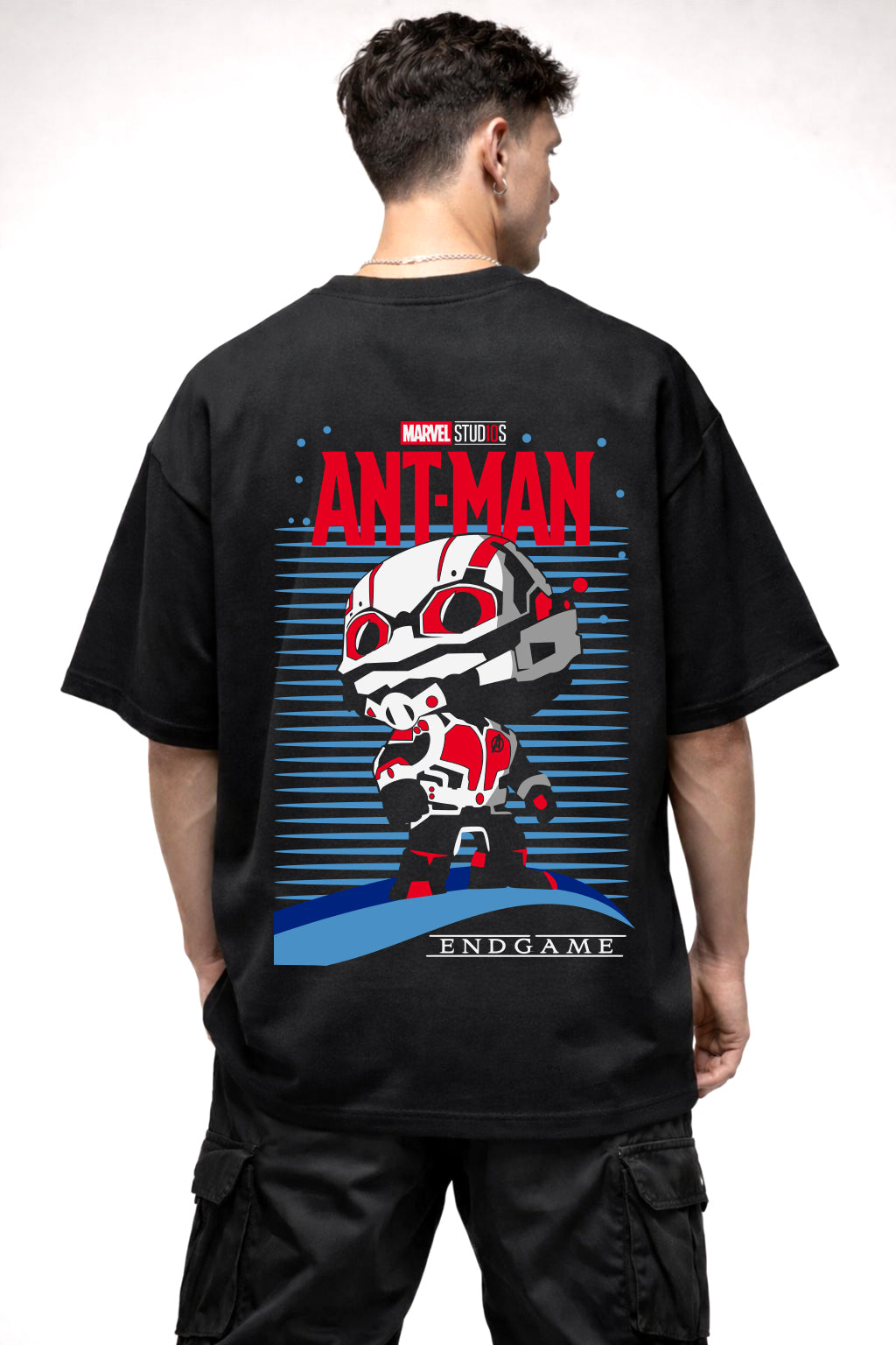 ANTMAN CARTOON GRAPHIC | BLACK OVERSIZED FIT TEE