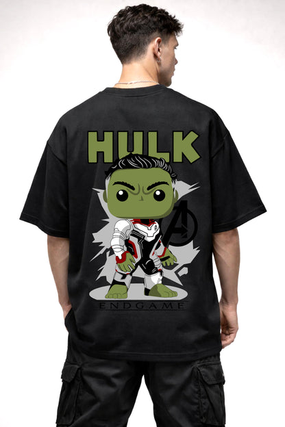 HULK TIME TRAVEL SUIT CARTOON GRAPHIC | BLACK OVERSIZED FIT TEE