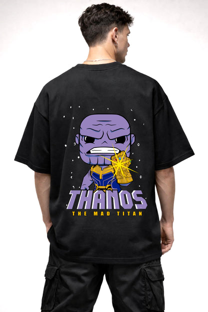 THANOS THE MAD TITAN CARTOON GRAPHIC | BLACK OVERSIZED FIT TEE