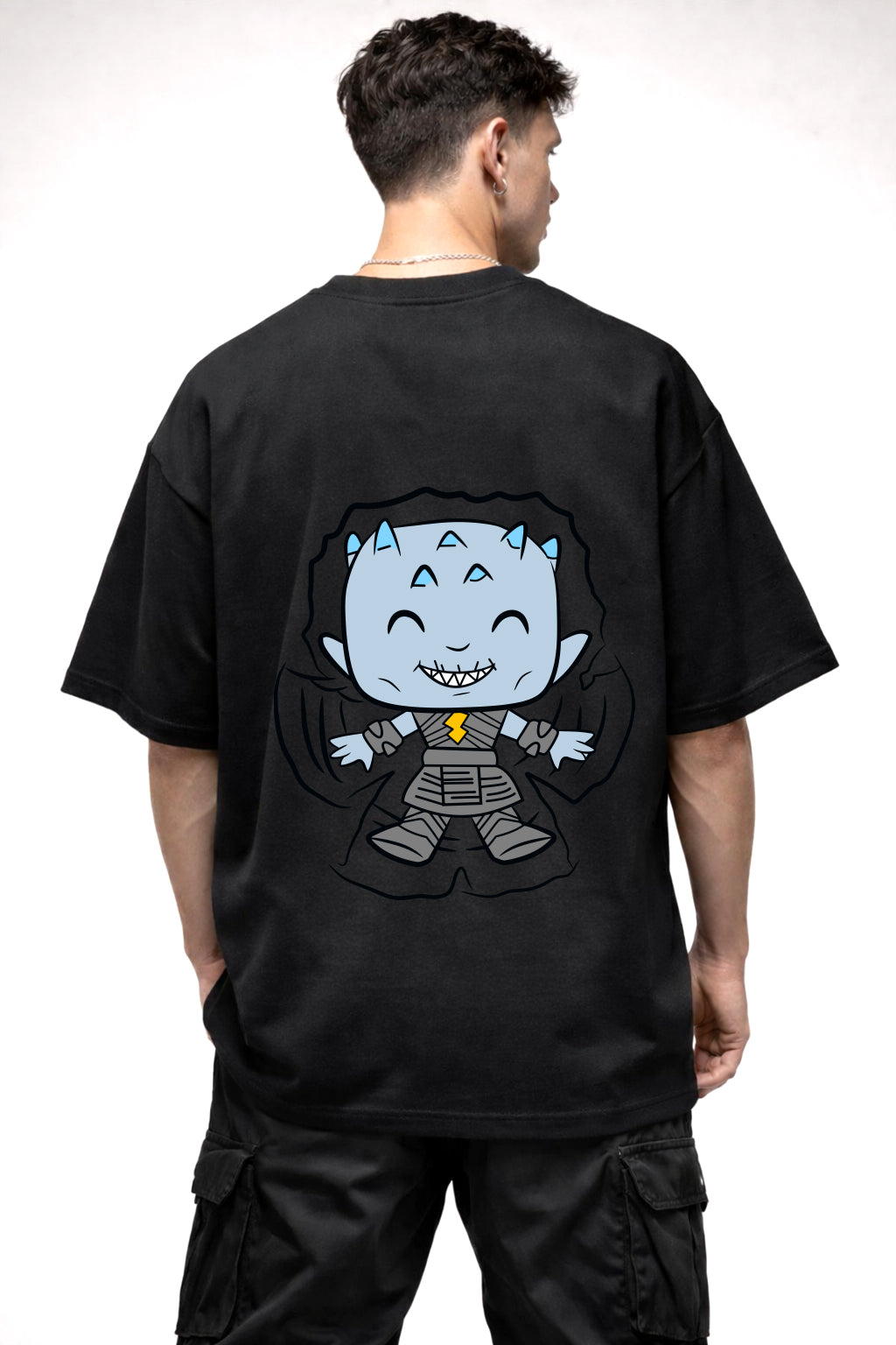 NIGHTKING CARTOON GRAPHIC | BLACK OVERSIZED FIT TEE