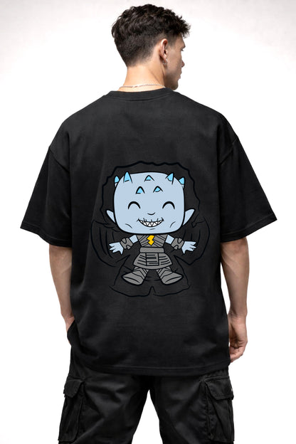 NIGHTKING CARTOON GRAPHIC | BLACK OVERSIZED FIT TEE